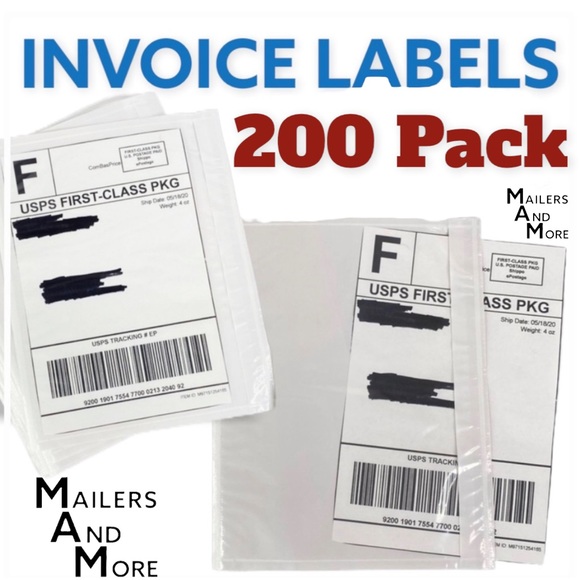 200 (7.5 X 5.5) Clear Postage Invoice Label Pockets PRICE FIRM - Picture 4 of 7